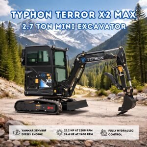 TYPHON TERROR X2 MAX 2.7 Ton Mini Excavator - Yanmar Engine