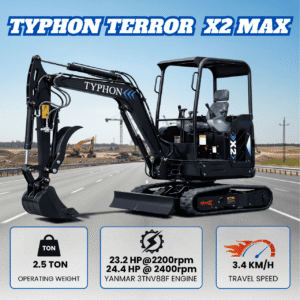 TYPHON TERROR X2 Max Canopy Mini Excavator - 2.5 Ton