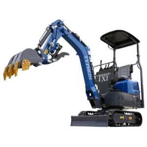 TYPHON TERROR XI STORM Mini Excavator – 1.1 Ton Trench Digger with Boom Swing, Hydraulic Thumb… – main product image