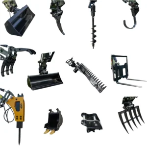 All-in-One 12 PCS Attachment Set Tool Fits 2-3 ton Mini Excavator Terror XXV – main product image
