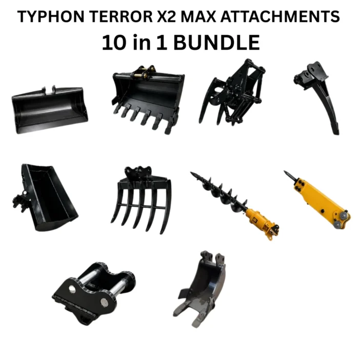 Ultimate 10 in 1 Attachment for TYPHON TERROR X2 Pro & X2 Max Mini Excavator – main product image