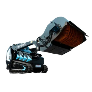 Hydraulic Pickup Sweeper Broom Attachment for TYPHON STOMP X1300 & STOMP 509 Mini Skid Steers – main product image