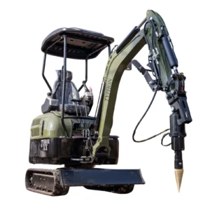 Mini Excavator Hydraulic Wood Splitter Drill Attachment 150mm TYPHON Compatible – main product image