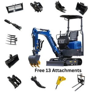 TERROR XI Mini Excavator Digger 13.5hp Gas B&S EPA Engine with 13 Attachments – main product image