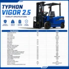 New 2026 TYPHON VIGOR 2.5 Blue Electric Forklift 2.5 Ton Lifter Lift Truck Jitney Hi-Lo – product detail image 1