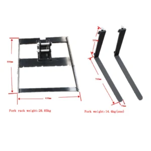 Pallet Fork: Attachment for TYPHON Mini Excavators USA – product detail image 1