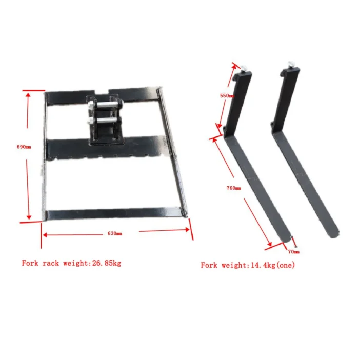 Pallet Fork: Attachment for TYPHON Mini Excavators USA – product detail image 1