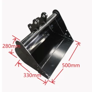 500mm Plain Mud Bucket: Attachment for TYPHON Mini Excavators USA – product detail image 1
