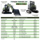 TYPHON TERROR LXV 6.6 Ton Excavator Kubota V2607 56.9HP AC/Heater Cabin Boom Swing – product detail image 1