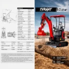 3800lbs TYRANT 17 Diesel Mini Excavator Kubota D902 Engine Side Swing w 12 attachments – product detail image 1