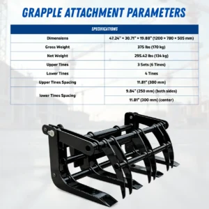 TYPHON Skoop Heavy-Duty Wheel Loader Log Grapple 295 lbs Robust Log & Brush Handler with 6+4 Tine… – product detail image 1