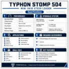 Brand New TYPHON STOMP 1,800lbs Mini Skid Steer 23.5HP Wheel Gas EPA B & S Engine USA – product detail image 1