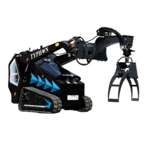 360° Hydraulic Rotary Wood Grabber for TYPHON STOMP X1300 & STOMP 509 Mini Skid Steers – product detail image 1