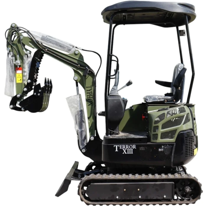 TYPHON TERROR XIII Mini Excavator – 1.3 Ton Trench Digger with Canopy, Hydraulic Thumb Clip… – product detail image 2