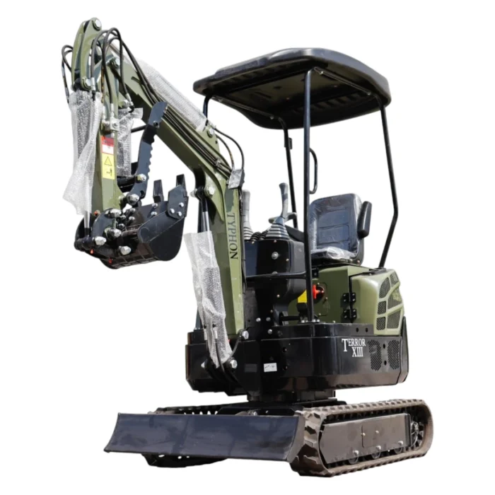 TYPHON TERROR XIII Mini Excavator – 1.3 Ton Trench Digger with Canopy, Hydraulic Thumb Clip… – product detail image 4
