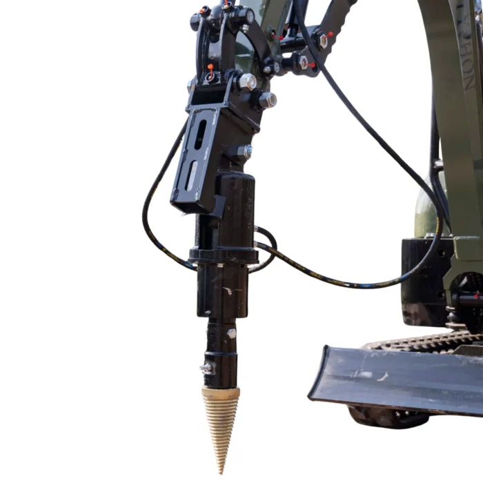 5-91.webp Mini Excavator Hydraulic Wood Splitter Drill Attachment 150mm TYPHON Compatible – product detail image 4