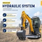 TYPHON TERROR XVII PRO Prestige Edition Mini Excavator 4000LB Kubota D902 Diesel, Enclosed Cab… – product detail image 9