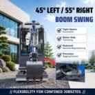 TYPHON TERROR XVII PRO Prestige Edition – Enclosed Mini Excavator with AC, Heater & Ergonomic… – product detail image 4