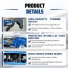 TYPHON TERROR XVII PRO Prestige Edition – Enclosed Mini Excavator with AC, Heater & Ergonomic… – product detail image 8