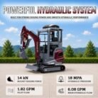TYPHON TERROR XVII PRO Prestige Edition 4000 lb Enclosed Mini Excavator with Kubota Power &… – product detail image 6