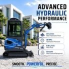 TYPHON TERROR XVII PRO Prestige Edition – Enclosed Mini Excavator with AC, Heater & Ergonomic… – product detail image 5