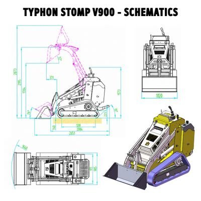 5894215198-1.jpg Brand New TYPHON STOMP V900 1.4-Ton Compact Track Loader with 25HP Kubota Diesel Engine 1,102 lb… – product detail image 3