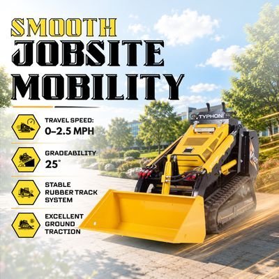 5926532858-1.jpg Brand New TYPHON STOMP V900 1.4-Ton Compact Track Loader with 25HP Kubota Diesel Engine 1,102 lb… – product detail image 5