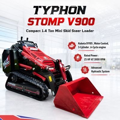 5926533088-1.jpg Brand New TYPHON STOMP V900 1.4 Ton Mini Track Loader Featuring Dual Auxiliary Hydraulics & Kubota… – product detail image 6