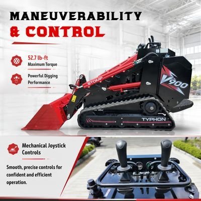 5926533094-1.jpg Brand New TYPHON STOMP V900 1.4 Ton Mini Track Loader Featuring Dual Auxiliary Hydraulics & Kubota… – product detail image 5