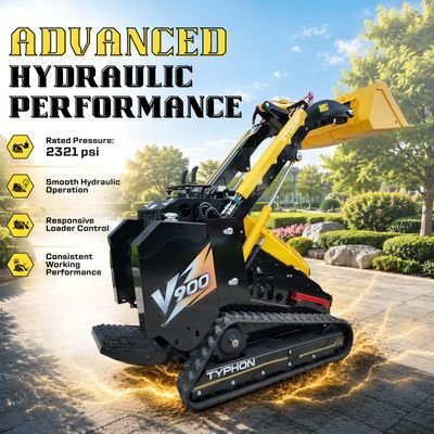 5926534376-1.jpg Brand New TYPHON STOMP V900 1.4-Ton Compact Track Loader with 25HP Kubota Diesel Engine 1,102 lb… – product detail image 7